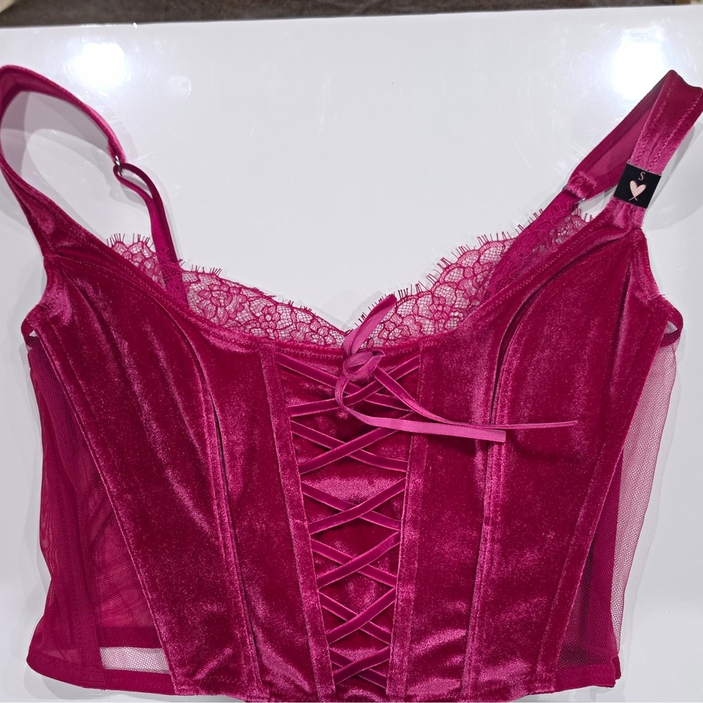Victoria's Secret Dream Angels Velvet Bustier Longline Bra Small NWT